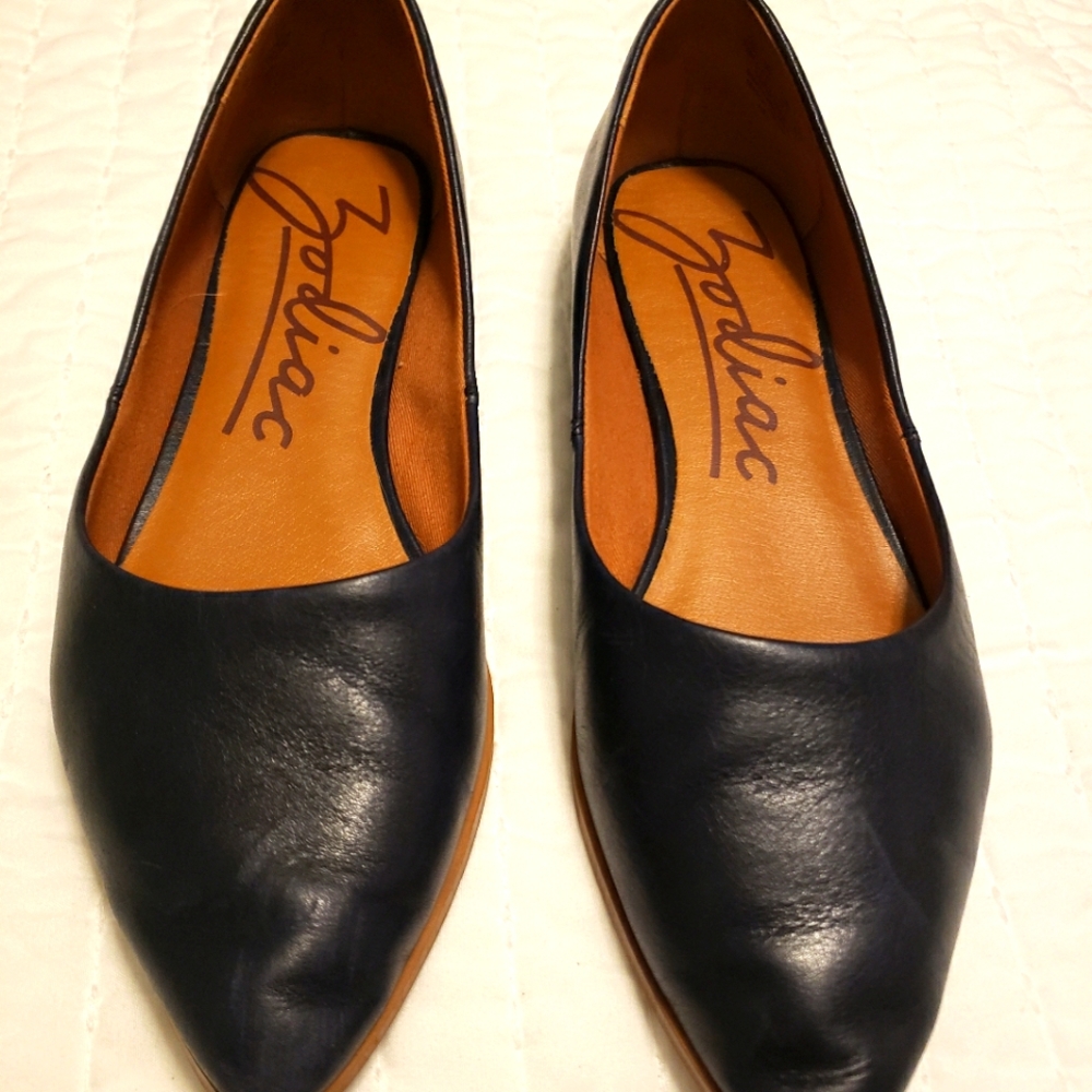 Zodiac Leather flats Hill Navy blue